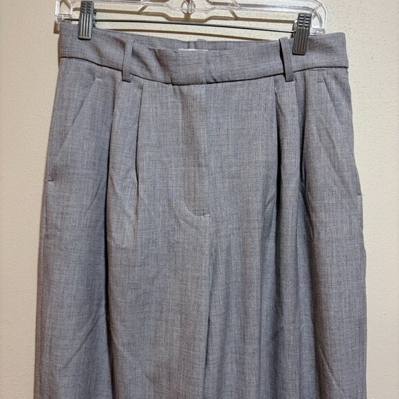 Abercrombie & Fitch Curve Love Sloane Tailored Pant Pleated Wide Leg Gray - Picture 5 of 16